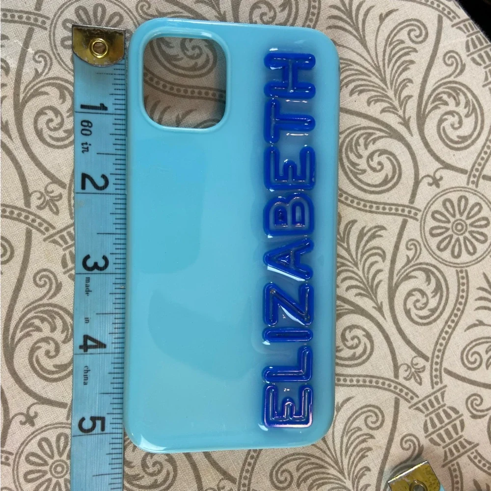 3/$12 iPhone 13 Mini Hard Case ELIZABETH Blue Plastic